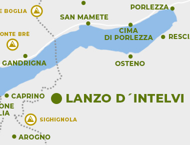 Karte - Lanzo d´Intelvi